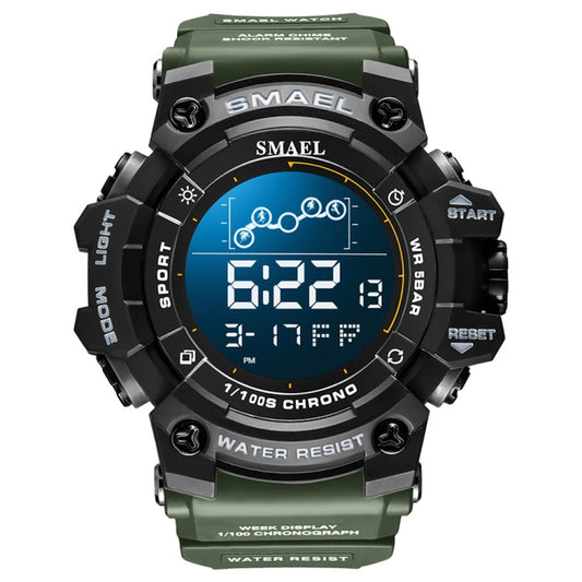 SMAEL 8082 Outdoor Waterproof Sports Multifunctional Luminous Timing Electronic Watch(Army Green) - Sport Watches by SMAEL | Online Shopping UK | buy2fix