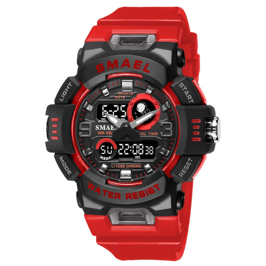 SMAEL 8063 Outdoor Electronic Alarm Sports Watch Double Showed Astronaut Student Watch(Red) - Sport Watches by SMAEL | Online Shopping UK | buy2fix