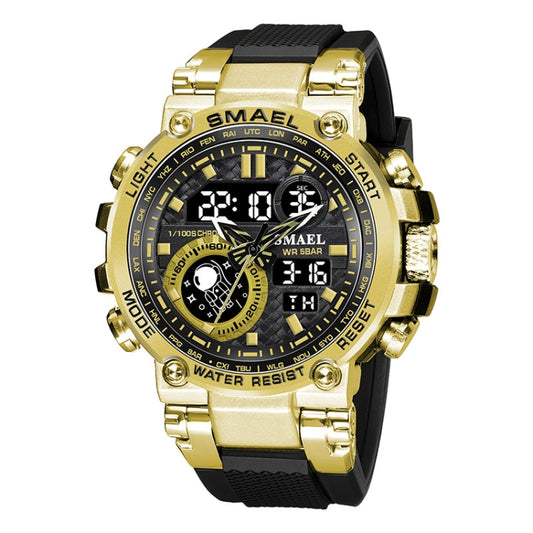 SMAEL 1803B Outdoor Waterproof Multifunctional Alloy Sports Watch(Black Gold) - Sport Watches by SMAEL | Online Shopping UK | buy2fix