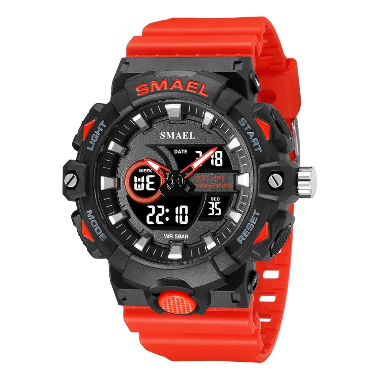 SMAEL 8081 Multifunctional Waterproof Luminous Numeric Digital Dual Display Outdoor Sports Watch(Red) - LED Digital Watches by SMAEL | Online Shopping UK | buy2fix