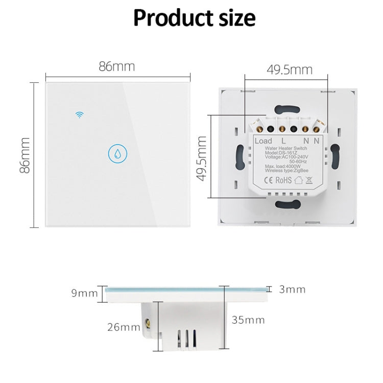 ZigBee 20A Water Heater Switch White High Power Time Voice Control EU Plug - Consumer Electronics by buy2fix | Online Shopping UK | buy2fix