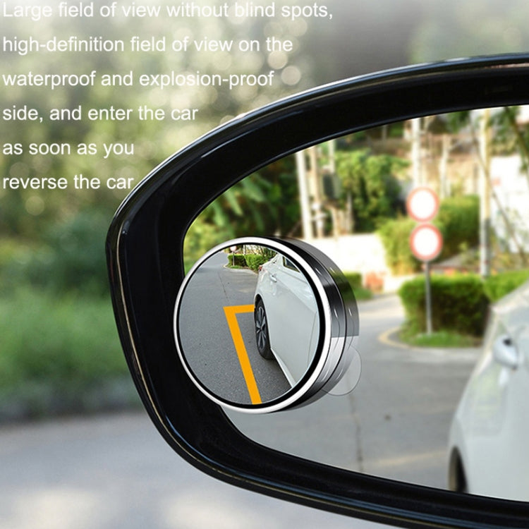 1pair Reversing Mirror Small Round Mirror HD Large View Suction Cup Blind Spot Mirror(Silver) - In Car by buy2fix | Online Shopping UK | buy2fix