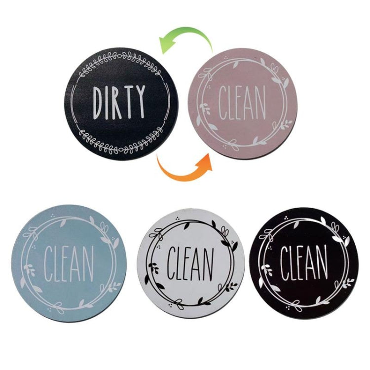 Dishwasher Round Magnet Clean Dirty Sign Double-Sided Dishwasher Magnet Cover(Gray Pink) - Dish Washers & Accessories by buy2fix | Online Shopping UK | buy2fix