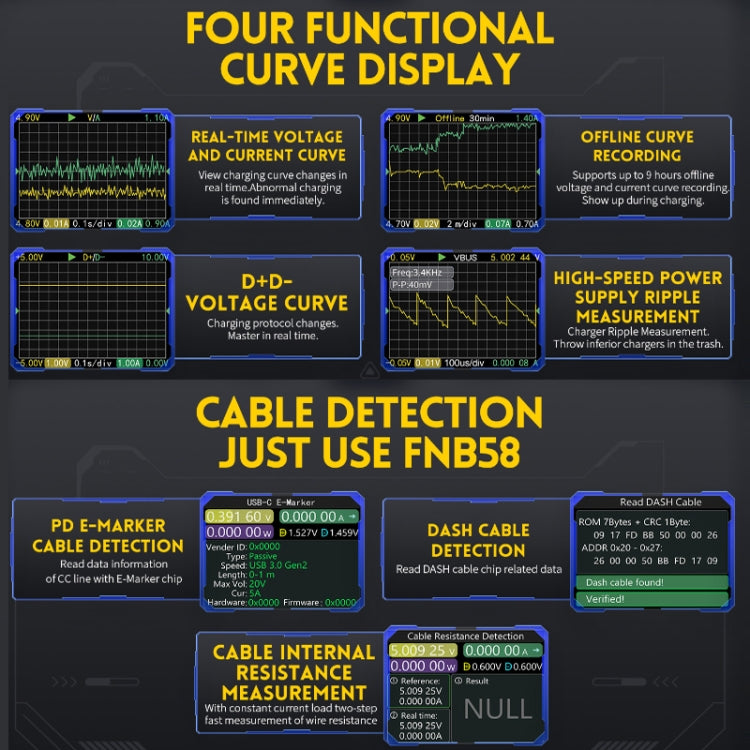 FNIRSI FNB58 USB Voltage Ammeter TYPE-C Fast Charge Power Tester, Specification: Bluetooth -  by FNIRSI | Online Shopping UK | buy2fix