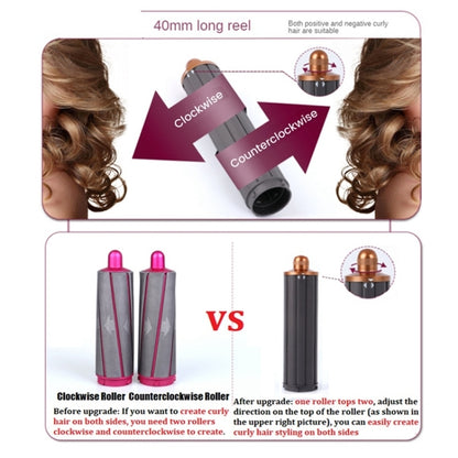 For Dyson Airwrap Hair Dryer HS01 / HS05 / HD08 18.6 x 4cm Upgraded Long Curling Barrels Nozzle With Short Adapter Rose Red -  by buy2fix | Online Shopping UK | buy2fix