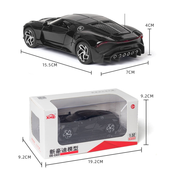 1:32 Alloy Sports Car Model With Sound And Light Boy Toy Car Decoration(Bright Black) - Model Toys by buy2fix | Online Shopping UK | buy2fix