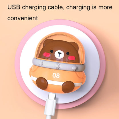 CS1327 Small USB Charging Cartoon Hanging Neck Fan Portable Leafless Silent Mini Fan(Bear) - Electric Fans by buy2fix | Online Shopping UK | buy2fix