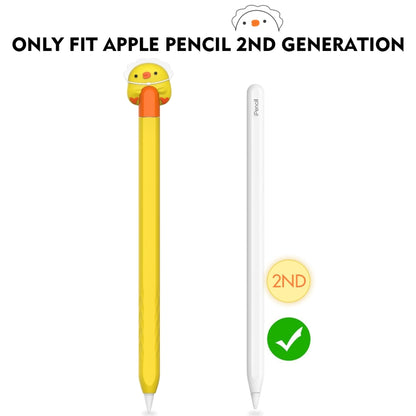 For Apple Pencil 2 AhaStyle PT-LC129 Pen Case Cartoon Silicone Protective Case(Cow White) - Pencil Accessories by AhaStyle | Online Shopping UK | buy2fix