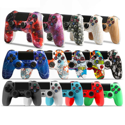 For PS4 Wireless Bluetooth Game Controller With Light Strip Dual Vibration Game Handle(Green Eye Skull) - Gamepads by buy2fix | Online Shopping UK | buy2fix