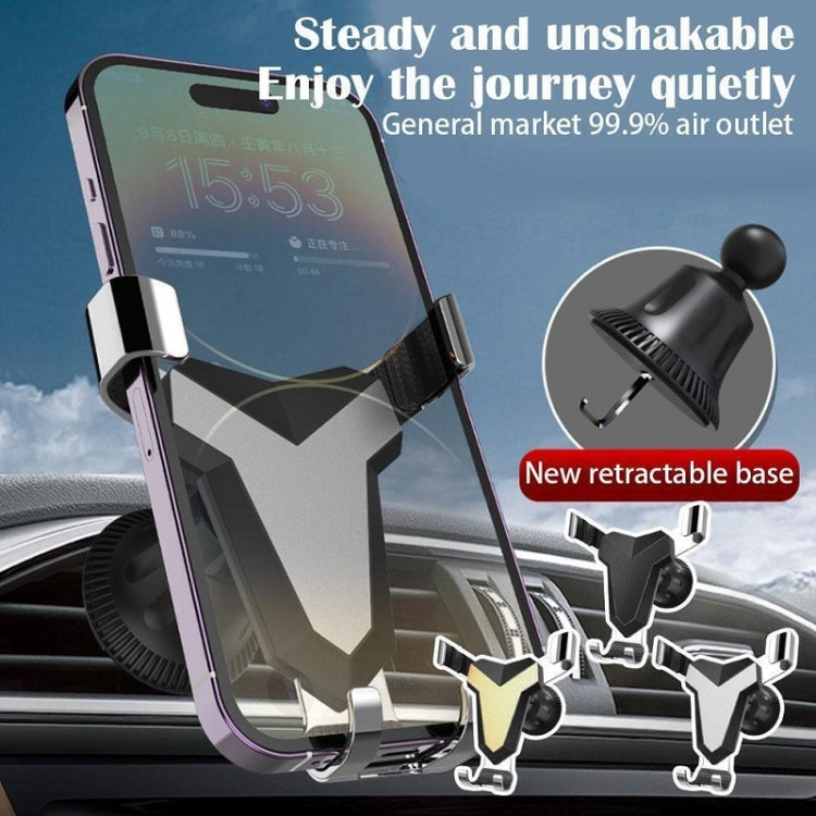 Gravity Navigation Car Air Outlet Triangular Mobile Phone Holder(Gray) - Car Holders by buy2fix | Online Shopping UK | buy2fix