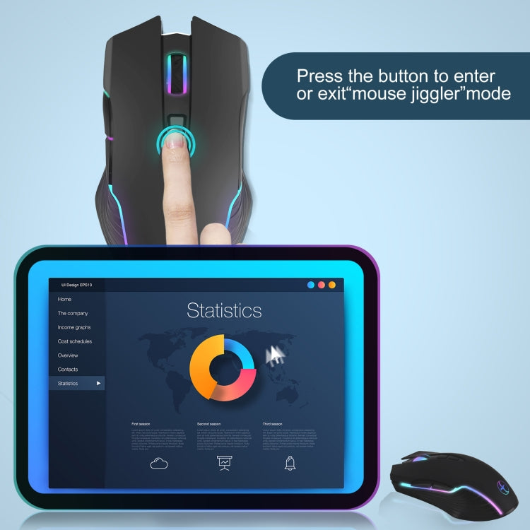 E50 2.4G Wireless Mouse Jiggler Portable Cordless Mouse With 7 Keys(Black) - Wireless Mice by buy2fix | Online Shopping UK | buy2fix