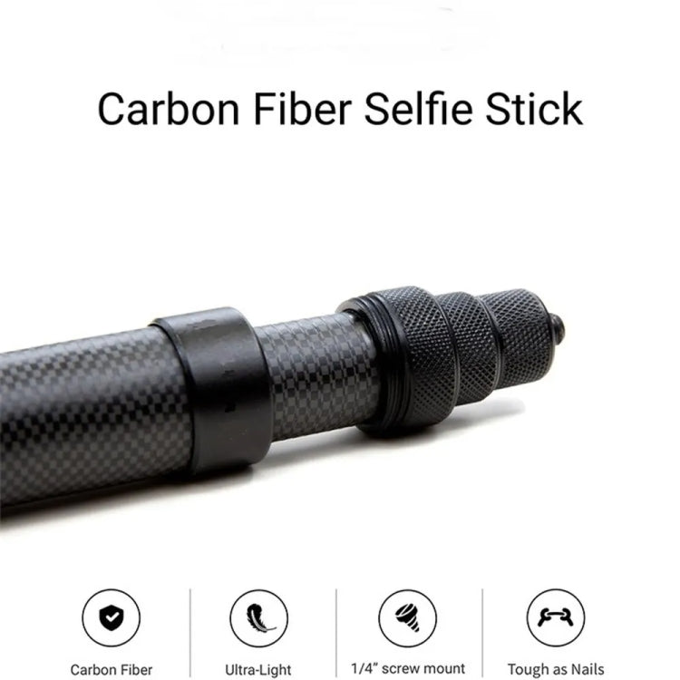 1.5m Carbon Fiber Extended Monopod Invisible Selfie Stick For Insta360  / DJI Action / GoPro / Xiao Yi Sports Camera - Extendable Pole by buy2fix | Online Shopping UK | buy2fix