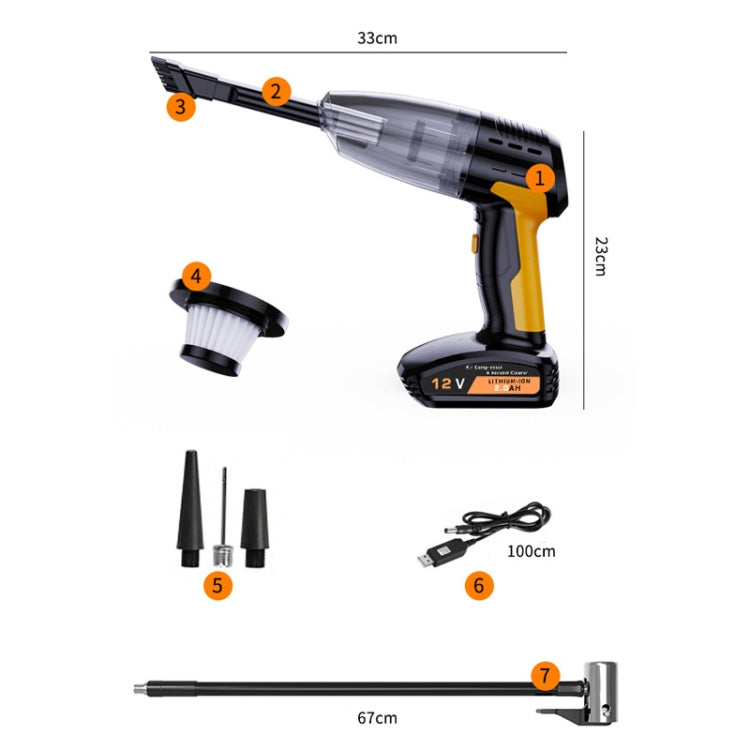 SUITU ST-6637  Wireless Model 5 In 1 60W  Double Motor Car Vacuum Cleaner With Blowing Air Pump Pressure Measuring Lighting Function - Vacuum Cleaner by SUITU | Online Shopping UK | buy2fix