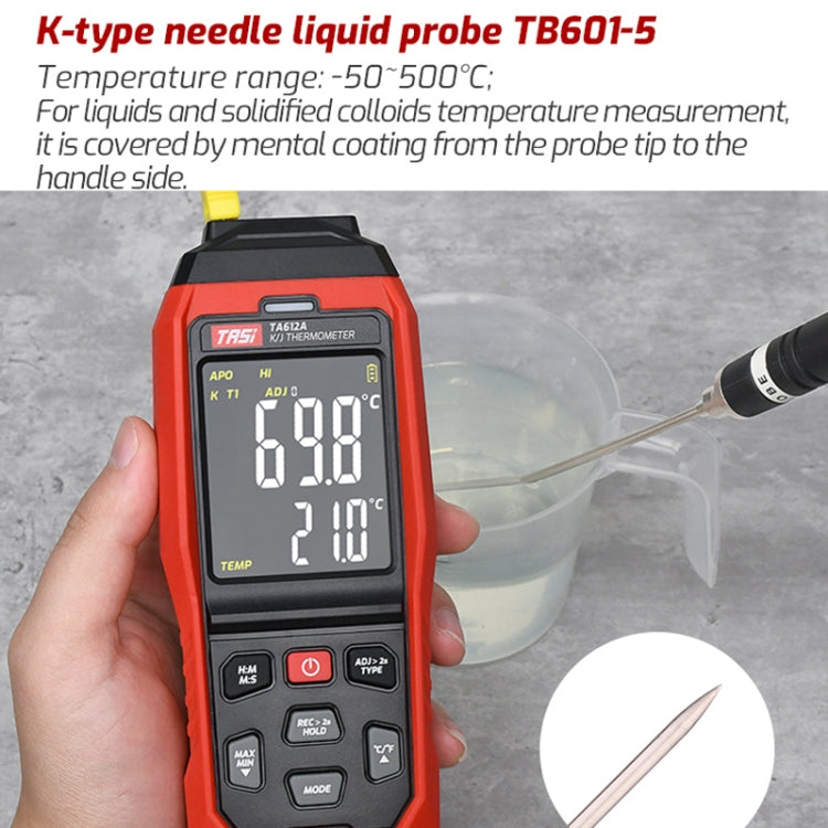 TASI TB601-5 Pointed Needle Liquid Probe K-Type Probe Use With Thermometer - Thermostat & Thermometer by TASI | Online Shopping UK | buy2fix