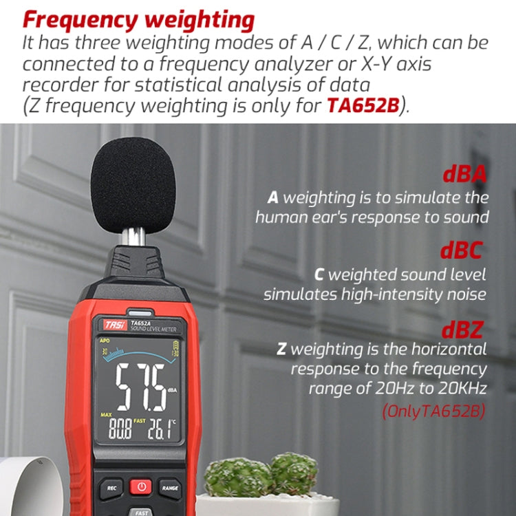 TASI TA652A Home Noise Tester Detection Volume Device - Light & Sound Meter by TASI | Online Shopping UK | buy2fix