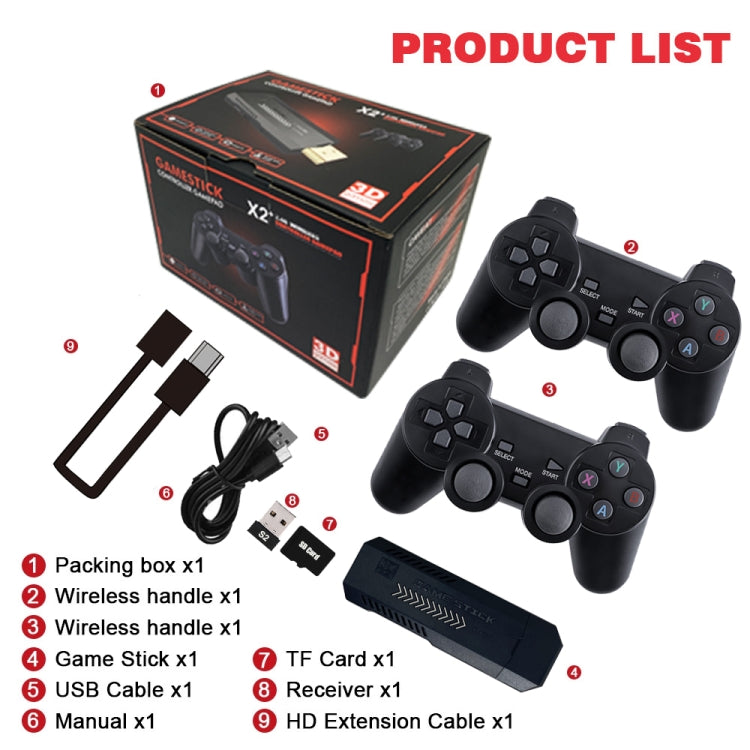 X2 GD10 Y5 2.4G Wireless 4K HD TV Game Console PSP Game Box 64G Built-in 30000+ Games - Pocket Console by buy2fix | Online Shopping UK | buy2fix