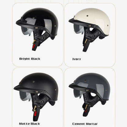 SOMAN Motorcycle Half Helmet Adjustable Helmet With Inner Mirror, Size: S(White with Transparent Mirror) - Helmets by SOMAN | Online Shopping UK | buy2fix