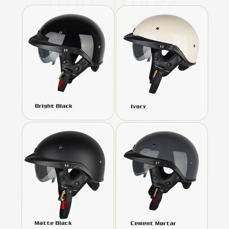 SOMAN Motorcycle Half Helmet Adjustable Helmet With Inner Mirror, Size: S(Cement Gray with Transparent Mirror) - Helmets by SOMAN | Online Shopping UK | buy2fix