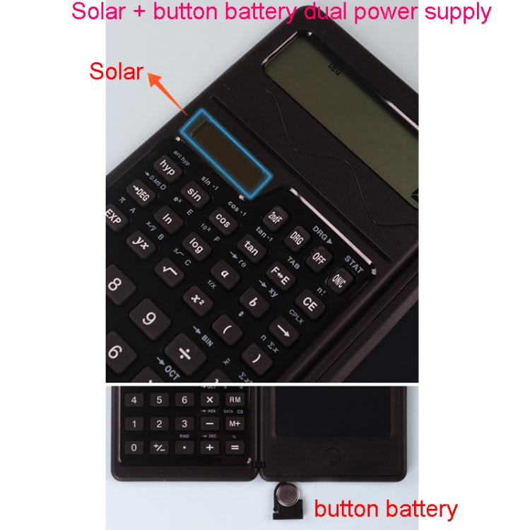 Solar Function Calculator Handwriting Pad 10 Digits Display Portable Handwriting Board(Black) -  by buy2fix | Online Shopping UK | buy2fix