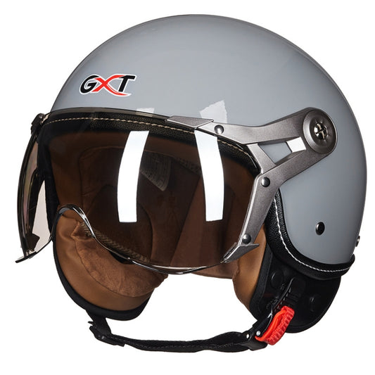 GXT Electric Vehicle Half Cover Helmet Four Seasons Retro Helmet, Size: L(Cement Gray) - Helmets by GXT | Online Shopping UK | buy2fix