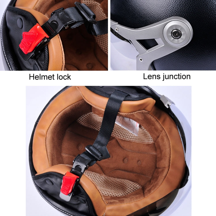 GXT Electric Vehicle Half Cover Four Seasons Retro Helmet, Size: L(Black) - Helmets by GXT | Online Shopping UK | buy2fix