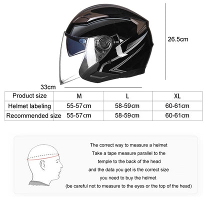 GXT 708 Electric Vehicle Dual Lens Helmet Four Seasons Safety Helmet, Size: XL(Matt Black Red) - Helmets by GXT | Online Shopping UK | buy2fix