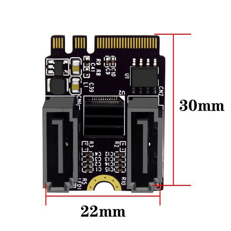 M2 to SATA3.0 Adapter Card PCI-E3.0 Card KEY A+E WiFi M.2 to SATA JMB582 Chip(Black) - Card Adapter by buy2fix | Online Shopping UK | buy2fix