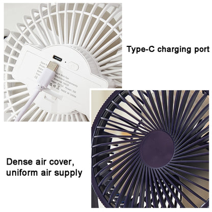 3-in-1 Electric Fan Wall Mounted Desktop Quiet Brushless Turbine Mini Fan, Style: Rechargeable(White) - Electric Fans by buy2fix | Online Shopping UK | buy2fix