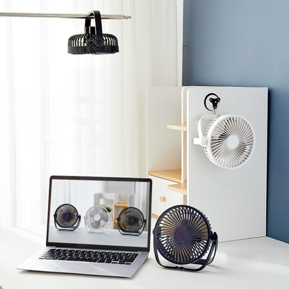 3-in-1 Electric Fan Wall Mounted Desktop Quiet Brushless Turbine Mini Fan, Style: USB Plug(White) - Electric Fans by buy2fix | Online Shopping UK | buy2fix