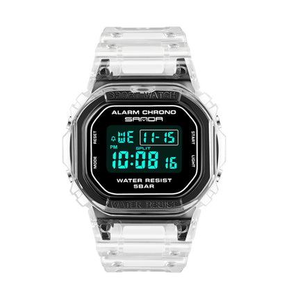 SANDA 2009 Multifunctional Sports Waterproof Calendar Watch(Leucorrhea Black Noodles) - Sport Watches by SANDA | Online Shopping UK | buy2fix