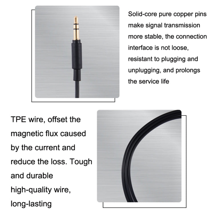 for MDR-10R / MDR-1A / XB950 / Z1000  3.5mm Male to Male AUX Audio Headphone Cable Line Control Version - Microphone Audio Cable & Connector by buy2fix | Online Shopping UK | buy2fix