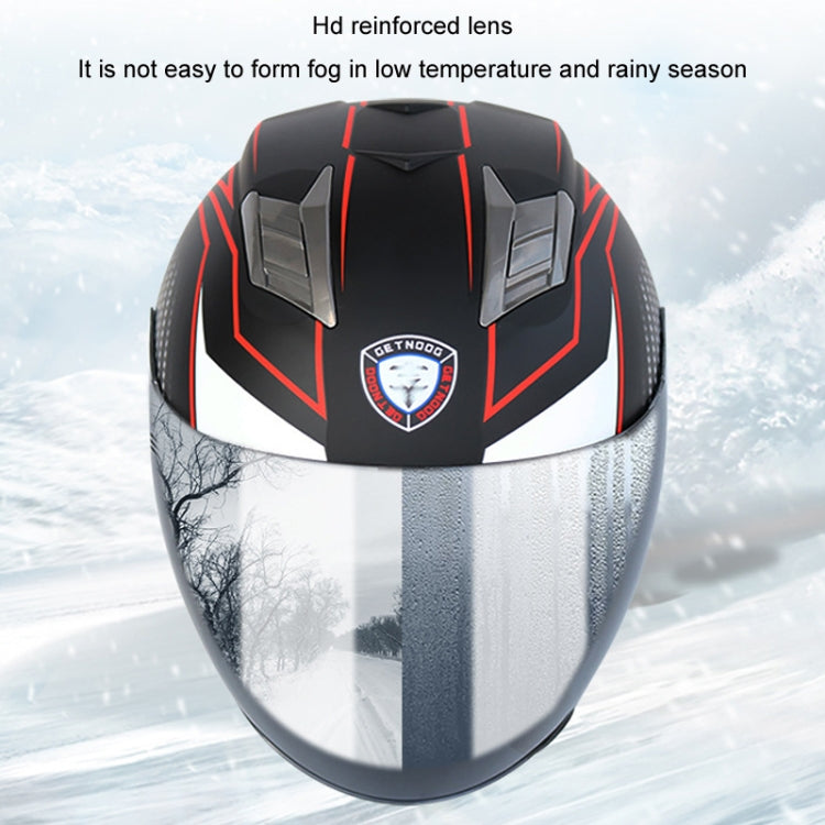 KUQIBAO Motorcycle Smart Bluetooth Sun Protection Double Lens Safety Helmet, Size: XXL(Matte Black+Gray Tail) - Helmets by KUQIBAO | Online Shopping UK | buy2fix