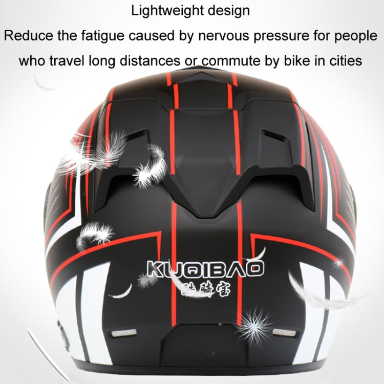 KUQIBAO Motorcycle Smart Bluetooth Sun Protection Double Lens Safety Helmet, Size: M(Matte Black Phantom Fiber+Black Tail) - Helmets by KUQIBAO | Online Shopping UK | buy2fix