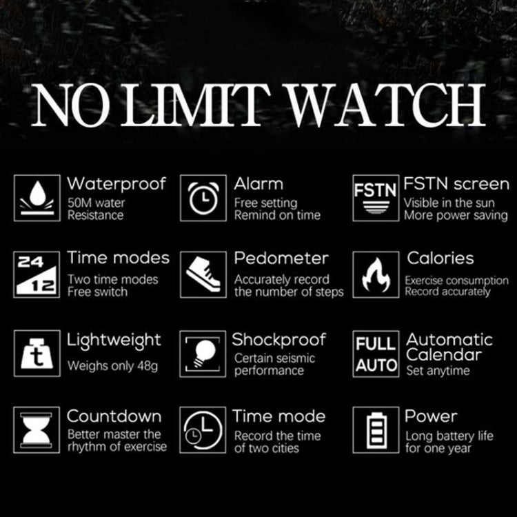 Calorie Pedometer Alarm Clock Waterproof Multifunctional Mountain Sports Shockproof Smartwatch(Black) - LED Digital Watches by buy2fix | Online Shopping UK | buy2fix