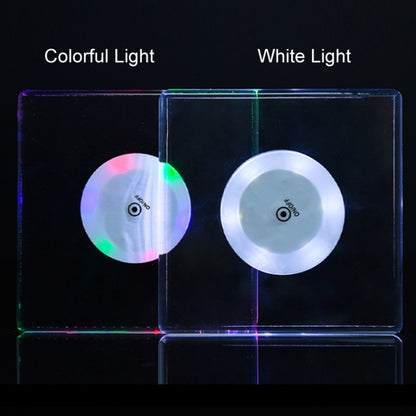 100x4mm Round LED Light Up Acrylic Coaster Transparent Crystal Base(Colorful Light) - Car Drink Holders by buy2fix | Online Shopping UK | buy2fix