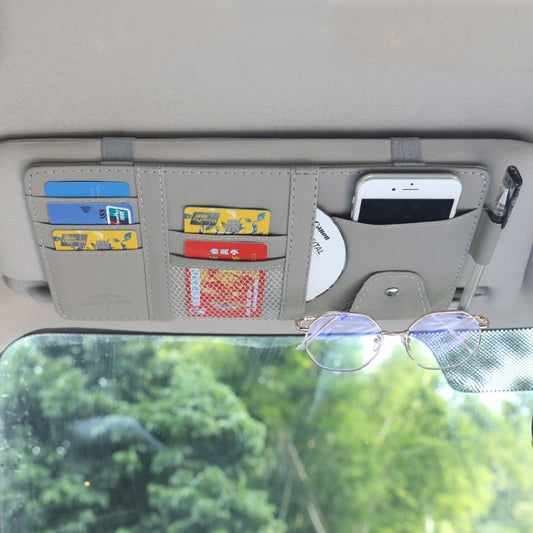 Car Sun Visor Decorative Storage Bill Glasses Holder, Color: Gray No Zipper - Sunglasses & Glasses Clips by buy2fix | Online Shopping UK | buy2fix