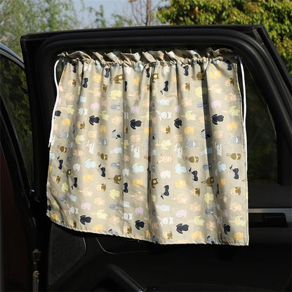 Car Heat Insulation Blackout Cartoon Cotton Sunshade(Long Ears Rabbit) - Window Foils & Solar Protection by buy2fix | Online Shopping UK | buy2fix