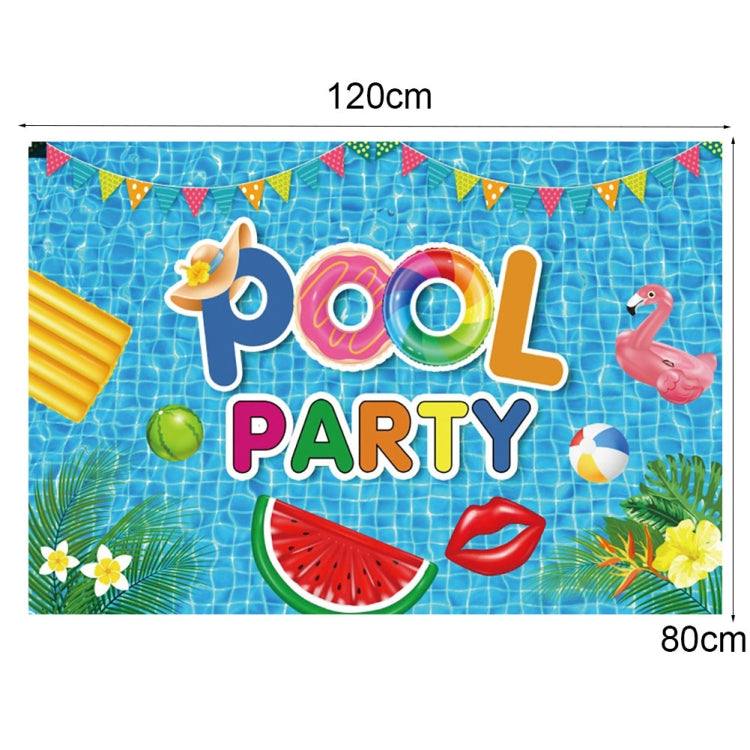 80x120cm Summer Pool Party Decoration Backdrop Swimming Ring Photography Background Cloth(11418487) -  by buy2fix | Online Shopping UK | buy2fix