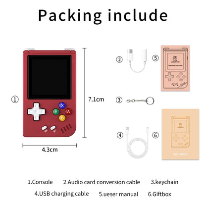 ANBERNIC RG Nano  1.54-Inch IPS Linux System Classic Pocket Retro Game Console 32G 3000 Games(Red) - Pocket Console by ANBERNIC | Online Shopping UK | buy2fix