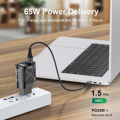 65W GAN PD + QC3.0 Fast Charger Phone Notebook Computer Universal Charging Head, Plug: UK Plug White - USB Charger by buy2fix | Online Shopping UK | buy2fix