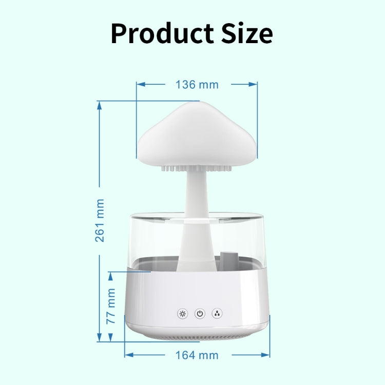 CH08 450ml Rain Humidifier Mushroom Cloud Colorful Night Lamp Aromatherapy Machine, Style: Without Remote Controller(White) - Air Purifiers & Accessories by buy2fix | Online Shopping UK | buy2fix
