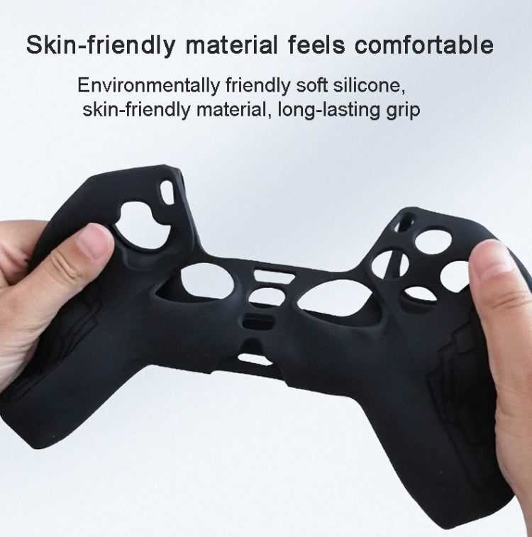 For PS5 Gamepad Silicone Case Non-slip Texture Thickened Protective Cover(Black) - Cases by buy2fix | Online Shopping UK | buy2fix