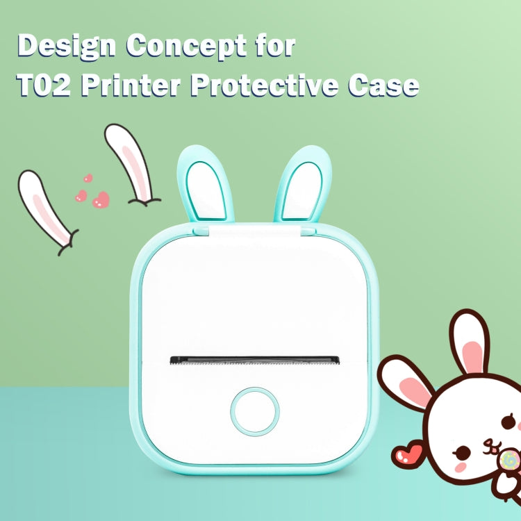 For Phomemo T02 Printer Silicone Protective Case(Purple Cat Ear) - Printer Accessories by buy2fix | Online Shopping UK | buy2fix