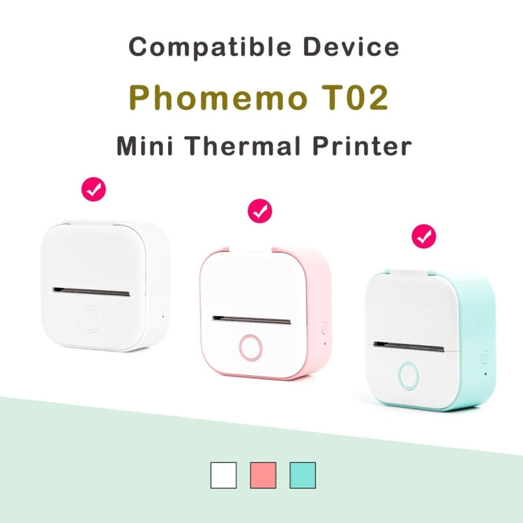 For Phomemo T02 3rolls Bluetooth Printer Thermal Paper Label Paper 53mmx6.5m 5 Years Black on Yellow/Pink/Blue No Adhesive - Printer Accessories by Phomemo | Online Shopping UK | buy2fix