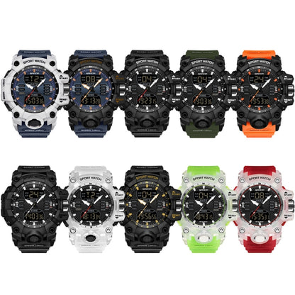 SANDA Green Light Alarm Clock Multifunctional Waterproof Shockproof Transparent Watch(Black Gold) - Silicone Strap Watches by SANDA | Online Shopping UK | buy2fix