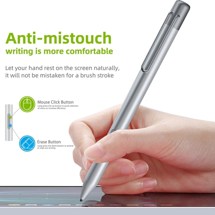 For Microsoft Surface 3 Pro 3/4/5/6/7/Book/Laptop/Go Pressure Touch Capacitance Pen(Silver) - Stylus Pen by buy2fix | Online Shopping UK | buy2fix