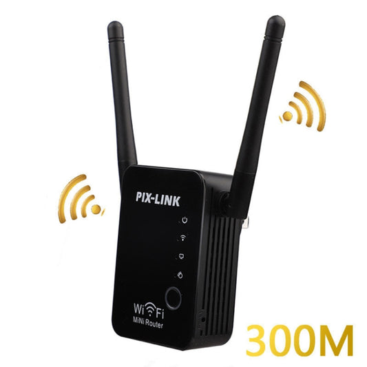 PIX-LINK 2.4G 300Mbps WiFi Signal Amplifier Wireless Router Dual Antenna Repeater(EU Plug) - Wireless Routers by PIX-LINK | Online Shopping UK | buy2fix