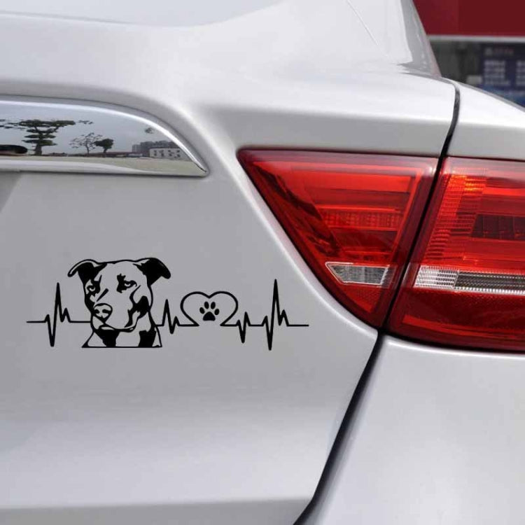 10pcs Pitbull Love Car Sticker Car Rear Modification Plate Label(White) - Decorative Sticker by buy2fix | Online Shopping UK | buy2fix