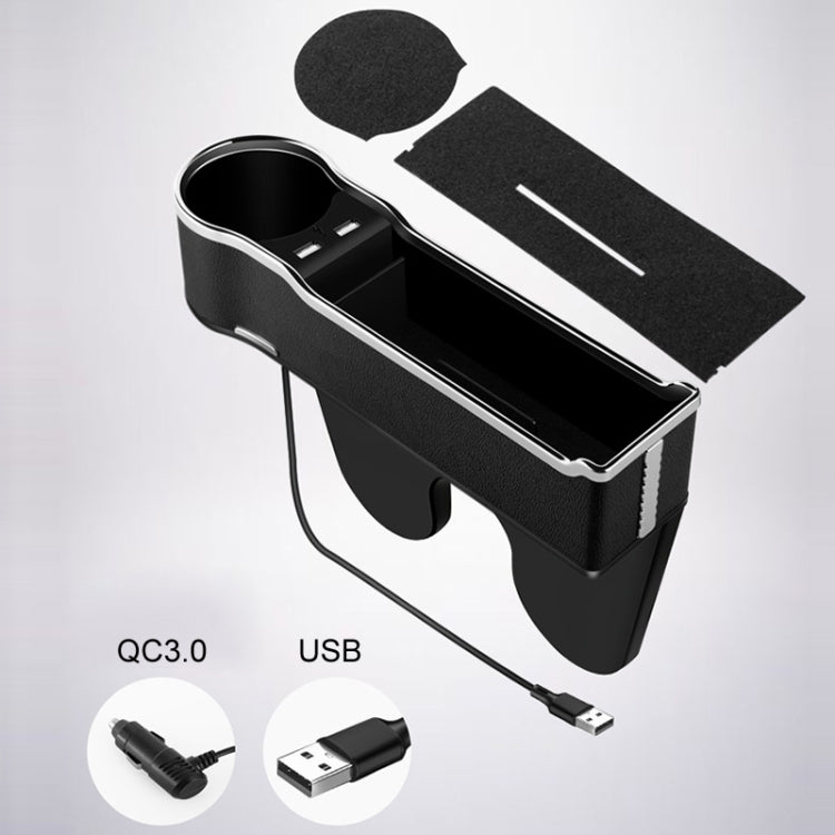 Car Seat Gap Storage Box Multifunctional Mobile Phone USB Charger, Color: QC3.0 Red - Stowing Tidying by buy2fix | Online Shopping UK | buy2fix