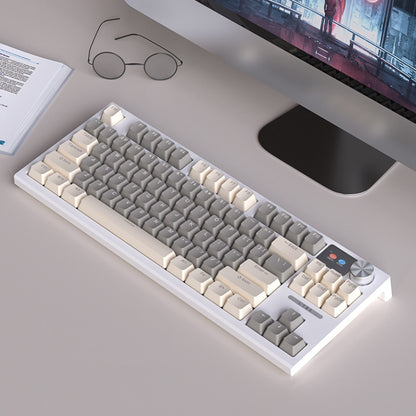 LANGTU LT84 Mechanical Luminous Keyboard, Style: Wireless Tri-Mode RGB Sea-Air Axis Pro ( Whiteout ) - Wireless Keyboard by LANGTU | Online Shopping UK | buy2fix
